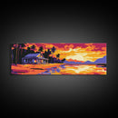 Beach House, Tropical Sunset, Coastal Retreat, Canvas Print, Vacation Wall Art, Vibrant Colors, Relaxing Home Decor, Island Life