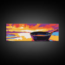 Sunset Pan, Kitchen Wall Art, Cooking Lover Gift, Modern Abstract, Warm Color Palette, Unique Artwork, Framed Canvas Print