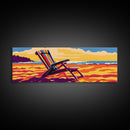 Beach Chair, Ocean Breeze, Relaxing Getaway, Canvas Print, Coastal Home Decor, Vibrant Summer Art, Seaside Aesthetic, Vacation Vibes
