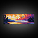 Dramatic Sky, Sunset Over Lake, Majestic Clouds, Vibrant Color Palette, Serene Landscape, Cabin Retreat, Canvas Print