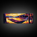 Hammock Escape, Relaxing Wall Art, Lakeside Decor, Cozy Home, Framed Canvas Print, Nature Lover, Rustic Retreat, Cabin Vibes