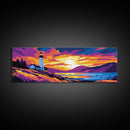 Cliffside Lighthouse, Ocean Sunset Art, Coastal Wall Print, Nautical Home Decor, Vibrant Landscape, Canvas Print, Bedroom Wall Art