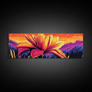Blooming Lily, Floral Wall Art, Vibrant Flower Print, Nature Inspired Decor, Framed Canvas Print, Boho Home Art, Botanical Bedroom Decor