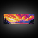 Golden Mountains, Dramatic Sunset, Framed Canvas Print, Majestic Landscape, Adventure Wall Art, Living Room Decor, Vibrant Home Artwork