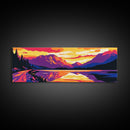 Mountain Sunset, Landscape Art, Nature Print, Living Room Decor, Canvas Print, Colorful Wall Art, Rustic Home, Cabin Art, Boho Style