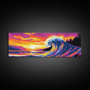 Tropical Wave, Bold Sunset, Colorful Ocean, Surreal Art, Canvas Print, Coastal Wall Art, Beach House Decor, Vibrant Landscape