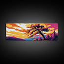 Windswept Tree, Dramatic Sky, Vibrant Sunset, Nature Scene, Canvas Print, Boho Wall Art, Modern Nature Decor, Unique Landscape