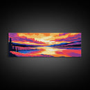 Serene River, Sunset Reflection, Vibrant Scenery, Peaceful Escape, Canvas Print, Nature Wall Art, Living Room Decor, Rustic Aesthetic