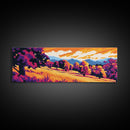 Autumn Trees, Rolling Hills, Landscape Print, Framed Canvas Print, Fall Colors, Boho Decor, Cozy Home, Living Room Art, Warm Tones