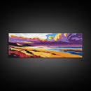 Lake View, Sunset Beach, Vibrant Seascape, Framed Canvas Print, Coastal Wall Art, Beach House Decor, Bold Colors, Summer Vibes