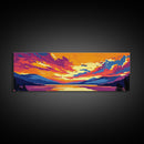 Sunset Lake, Tranquil Water, Peaceful Landscape, Framed Canvas Print, Calm Wall Art, Cozy Home, Bedroom Decor, Warm Color Palette