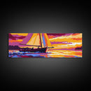 Sailboat Sunset, Nautical Scene, Framed Canvas Print, Coastal Wall Art, Ocean Decor, Vibrant Seascape, Beach House Artwork, Gift Idea