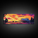 Farmhouse Landscape, Country Living, Rural Sunset, Framed Canvas Print, Rustic Wall Art, Home Office Decor, Cozy Fall Aesthetic, Warm Colors