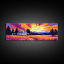 Countryside Home, Vibrant Sunset, Rural Landscape, Framed Canvas Print, Cozy Living Room Art, Farmhouse Wall Decor, Autumn Home Aesthetic