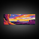 Canyon View, Southwest Landscape, Sunset Sky, Nature Art, Framed Canvas Print, Rustic Wall Decor, Living Room Art, Adventure Gift