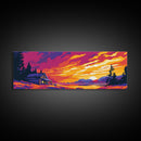 Cabin Sunset, Mountain Retreat, Cozy Home, Rustic Nature, Framed Canvas Print, Fall Decor, Country Wall Art, Living Room Decoration