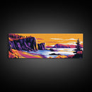 Rocky Cliffs, Coastal Landscape, Sunset View, Wilderness Art, Canvas Print, Rustic Cabin Decor, Adventure Inspired Wall Art