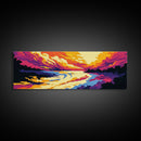 Stormy Sky, Sunset Glow, Abstract Landscape, Canvas Print, Living Room Wall Art, Nature Lover Decor, Autumn Art, Wilderness Painting