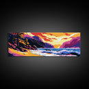 Ocean Waves, Coastal Scene, Vibrant Seascape, Canvas Print, Beach House Decor, Living Room Wall Art, Nature Artwork, Sunset Painting