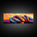 Braided Rope, Nautical Theme, Coastal Art, Canvas Print, Beach House Decor, Modern Wall Art, Abstract Painting, Vibrant Rope Design