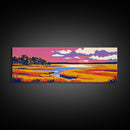 Marshland View, Nature Wall Art, Serene Landscape, Framed Canvas Print, Warm Colors, Tranquil Decor, Home Accent, Large Painting