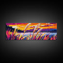 Golden Wheat Field, Sunset Grassland, Vibrant Nature, Abstract Landscape, Framed Canvas Print, Kitchen Wall Art, Modern Farmhouse