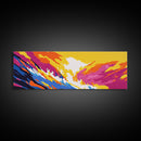 Sunset Wave, Ocean Wall Art, Abstract Beach Scene, Coastal Decor, Canvas Print, Vibrant Seascape, Living Room Art, Surfer Gift