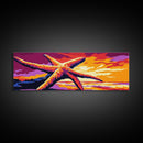 Starfish Sunset, Nautical Wall Art, Coastal Beach Decor, Ocean Scene, Canvas Print, Bold Colors, Seaside Living Room, Summer Vibes