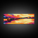 Driftwood Sunset, Nature Art, Rustic Wall Decor, Vibrant Landscape, Framed Canvas Print, Serene Seascape, Lake House, Bold Colors