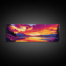 Sunset Lake, Mountain Reflection, Nature Art, Framed Canvas Print, Vibrant Wall Art, Fall Home Decor, Living Room Painting, Gift Idea