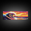 Ocean Wave, abstract surf, beach wall decor, coastal painting, ocean lover art, modern home decor, Canvas Print, Framed Canvas Print