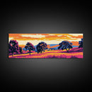 Rolling Hills, Vibrant Trees, Autumn Landscape, Canvas Print, Nature Wall Art, Rustic Home Decor, Dining Room Artwork, Boho Art