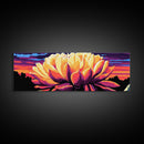 Blooming Lotus, Floral Wall Art, Vibrant Nature, Zen Home Decor, Framed Canvas Print, Botanical Painting, Yoga Room Art, Modern Style