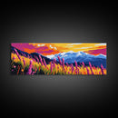 Mountain Meadow, Wildflower Art, Colorful Nature, Canvas Print, Rustic Home Decor, Alpine Landscape, Vibrant Wall Art, Cabin Aesthetic