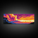 Volcanic Eruption, Sunset Sky, Canvas Print, Colorful Landscape Art, Bold Nature Decor, Abstract Wall Art, Living Room Wall Art