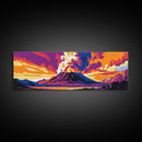 Explosive Volcano, Lava Art, Framed Canvas Print, Bold Nature Art, Vibrant Landscape, Fiery Sky, Modern Wall Decor, Office Art