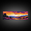 Golden Fields, Country Road, Autumn Sunset, Canvas Print, Rustic Farmhouse Wall Art, Warm Earthy Tones, Living Room Decor, Nature Lover