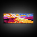 Majestic Peak, Sunset Glow, Vibrant Landscape, Canvas Print, Colorful Adventure Art, Bedroom Wall Decor, Wanderlust Mountain Scene