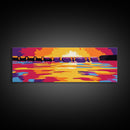 Waterfall Reflection, Sunset Glow, Bold Landscape, Canvas Print, Nature Wall Art, Vibrant Colors, Living Room Art, Modern Aesthetic