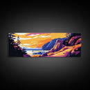 Coastal, Trail, Sunset, Framed Canvas Print, Nature Lover's Wall Art, Adventure Decor, Vibrant Landscape, Hiking Inspired Art, Cabin Art