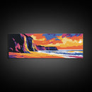 Ocean Sunset, Coastal Serenity, Beach House Art, Seascape Painting, Nature Wall Decor, Framed Canvas Print, Living Room Wall Art