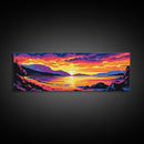Mountain Lake, Vibrant Sunset, Serene Water, Canvas Print, Relaxing Wall Art, Nature Painting, Bedroom Art, Cabin Aesthetic, Gift Idea