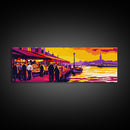 European Market Scene, Venice Wall Art, Vibrant Cityscape, Old Town Sunset, Travel Painting, Urban Home Decor, Modern Accent, Canvas Print