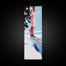 Winter Stroll, Cozy, Snowy, Canvas Print, Modern Minimalist Wall Art, Fashion Illustration, Serene Winter Scene, Home Decor