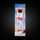Lifeguard Tower, Beach House Art, Coastal Minimalism, Summer Seascape, Canvas Print, Nautical Theme, Modern Wall Art, Living Room Decor