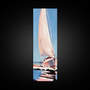 Sailing Dream, Nautical Adventure Art, Soft Pastel Seascape, Elegant Coastal Decor, Minimalist Ocean Scene, Framed Canvas Print