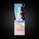 Winter Landscape, Snowy Trees, Blue Sky, Framed Canvas Print, Minimalist Art, Modern Decor, Living Room Wall Art, Christmas Aesthetic