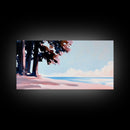 Coastal Tree Art, Ocean Breeze Painting, Minimalist Nature Wall Decor, Soft Pastel Seascape, Beach House Aesthetic, Canvas Print