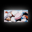 Smooth Stones, Pebble Beach, Coastal Art, Framed Canvas Print, Neutral Home Decor, Minimalist Style, Nature Inspired, Spa Wall Art