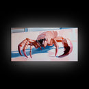 Fantasy Crab, Surrealism, Unique, Framed Canvas Print, Coastal Art, Whimsical Decor, Ocean Creature, Beach House, Statement Piece